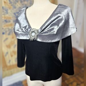 VTG 80s Alex Evenings Velvet Formal Top Small